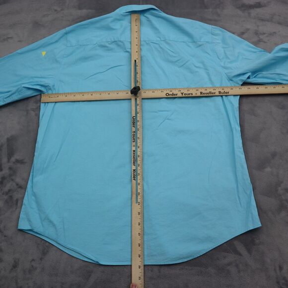 Alfani Shirt Mens L Blue Button Up Long Sleeve Stretch Slim Fit Collared Top - Picture 4 of 16
